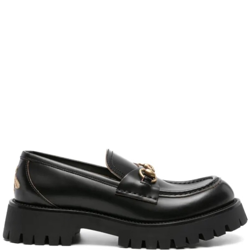 Gucci Black Lug Sole Loafers with Horsebit Size 41.5 - Picture 6 of 16